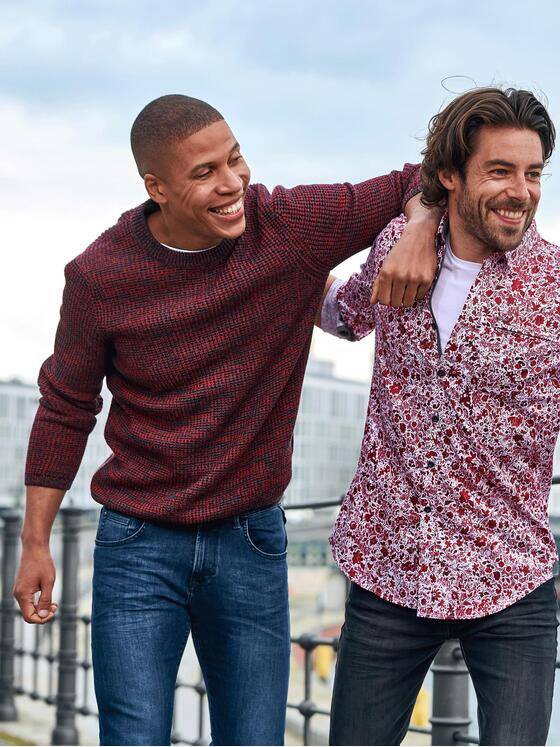 emilio adani Herren Pullover rundhals Rot 31980