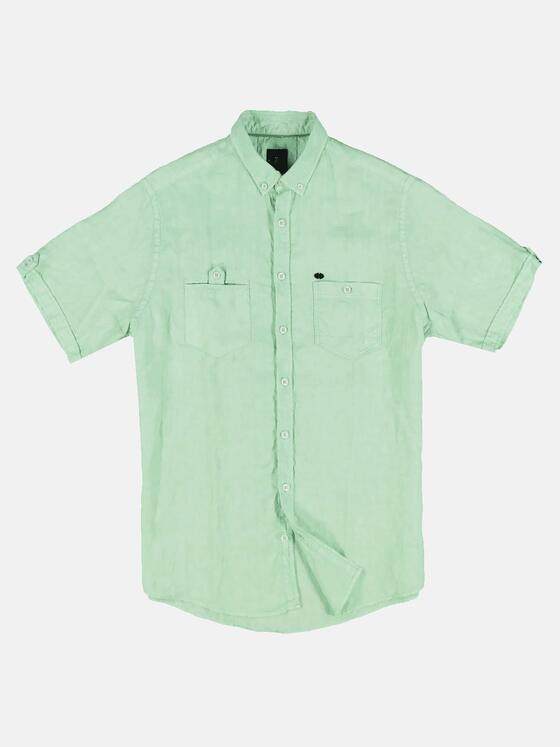 engbers Herren Kurzarm-Hemd aus Leinen Gruen 31740
