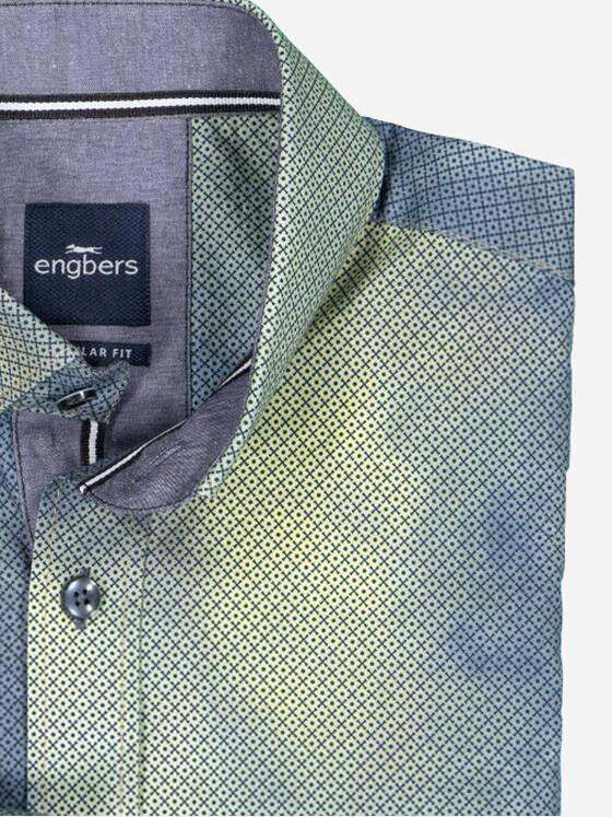 engbers Herren Langarm-Hemd gemustert Gelb 37660