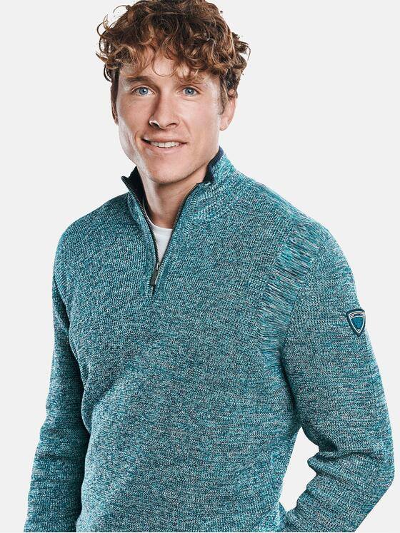 engbers Herren Troyer Pullover mit Stehkragen Türkis 30912
