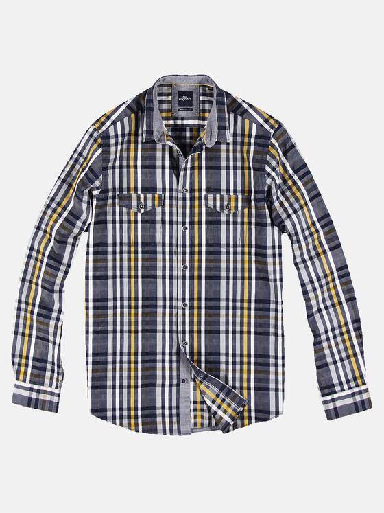 engbers Herren Modisch gefärbtes Karohemd Safrangelb 30835