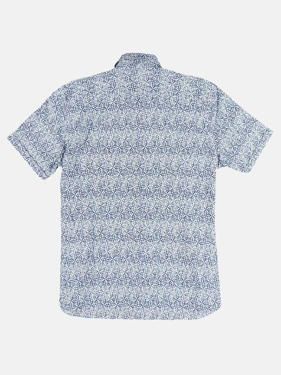 emilio adani Herren Kurzarm-Hemd gemustert Blau 31531