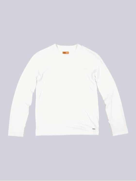 emilio adani Herren Langarm-Shirt uni Weiß 35627