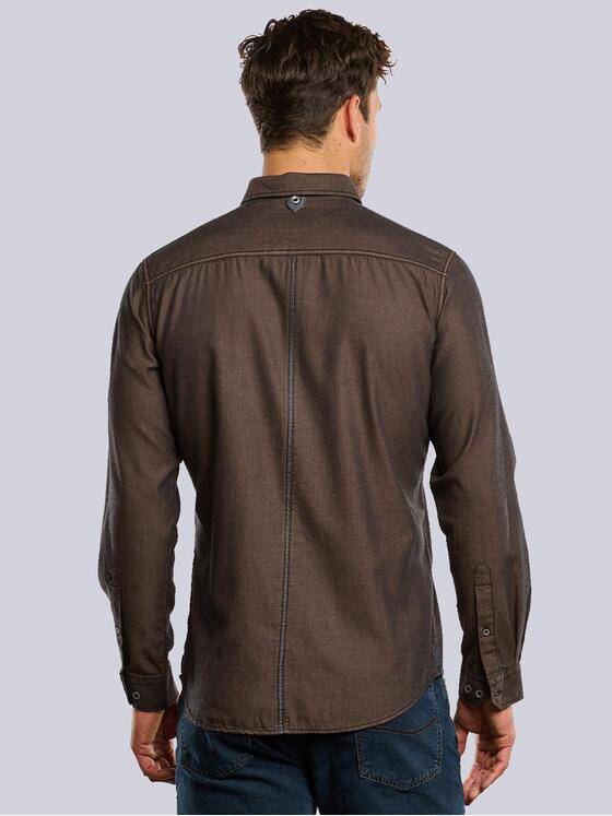 engbers Herren Langarm-Hemd aus nachhaltiger Baumwolle Dunkelorange 33637