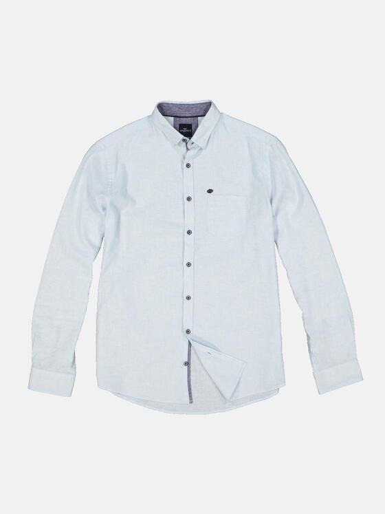 engbers Herren Langarm-Hemd mit Leinenanteil Blau 34462