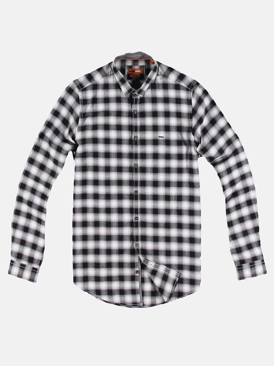 emilio adani Herren Karohemd mit Kontrastdetails Grau 30845