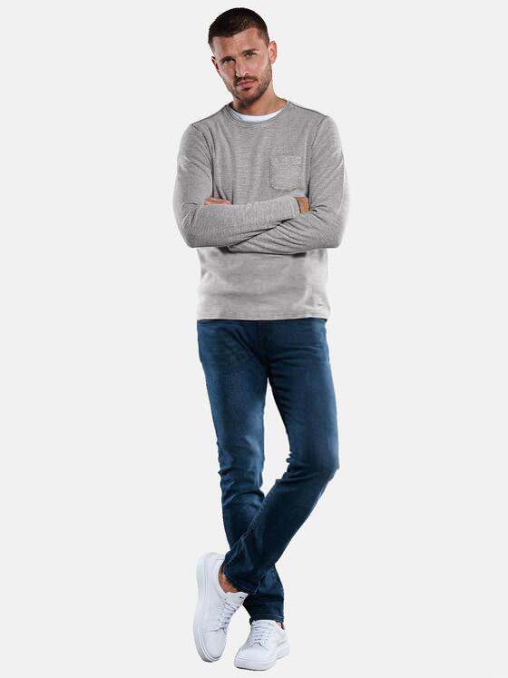 emilio adani Herren Langarm-Shirt dezent gemustert Grau 33420