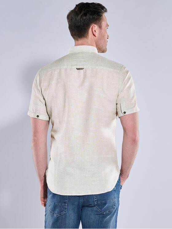 engbers Herren Kurzarm-Hemd mit Leinenanteil Beige 38380