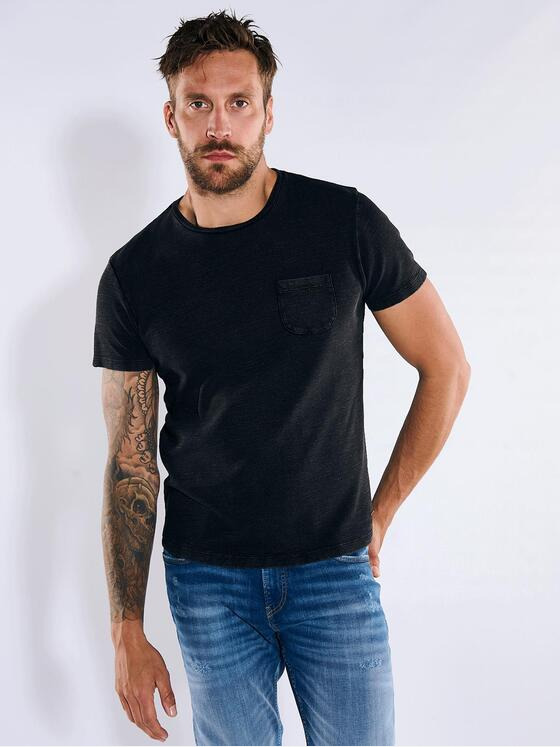emilio adani Herren T-Shirt strukturiert Schwarz 36340