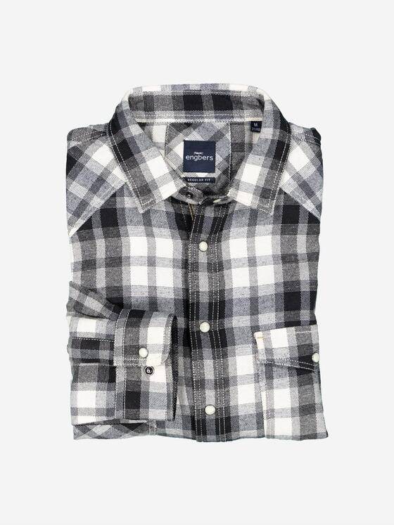 engbers Herren Langarm-Hemd kariert Saphirblau 37779