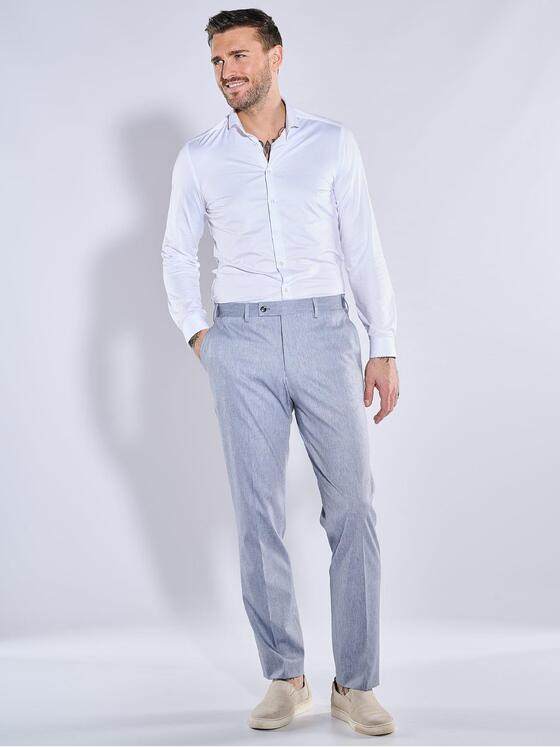 emilio adani Herren Anzug-Hose strukturiert Blau 38443