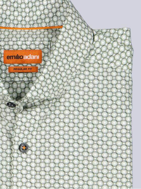 emilio adani Herren Langarm-Hemd gemustert Khaki 39333