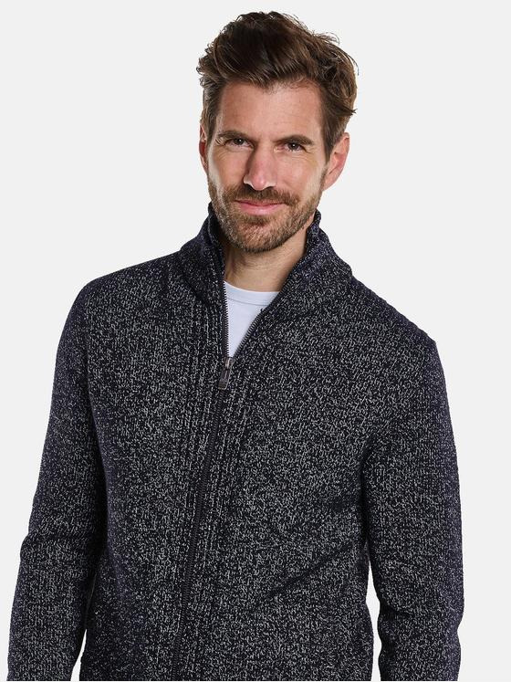 engbers Herren Strickjacke meliert Schwarz 33853