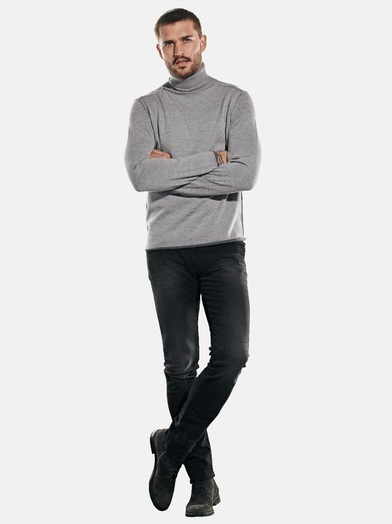 emilio adani Herren Rollkragen-Pullover aus Merinowolle Grau 32030