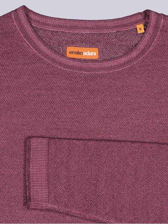 emilio adani Herren Merino-Pullover mit Reiskorn-Struktur Dunkelrot 41183