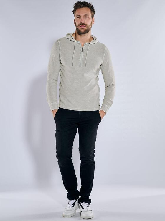 emilio adani Herren Langarm-Shirt mit Kapuze Grau 36806