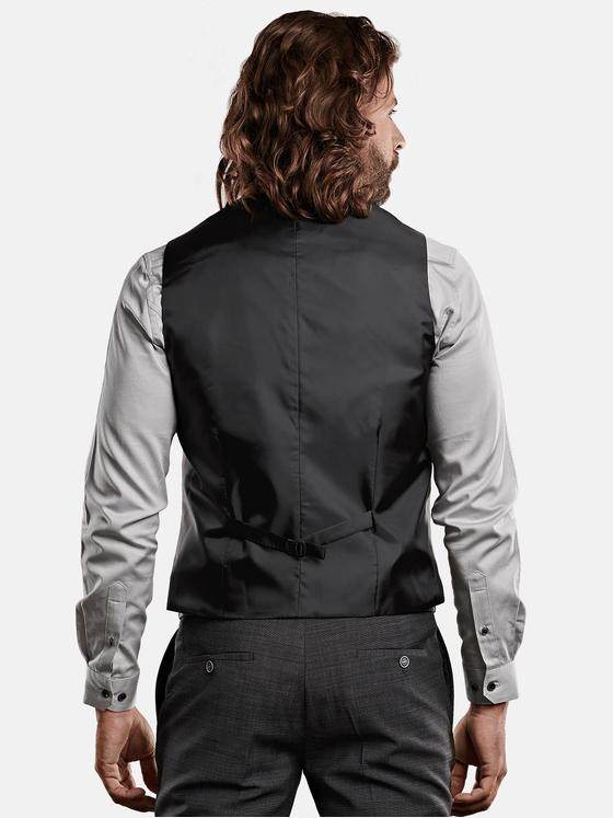 emilio adani Herren Anzugweste mit minimal Muster Grau 29019