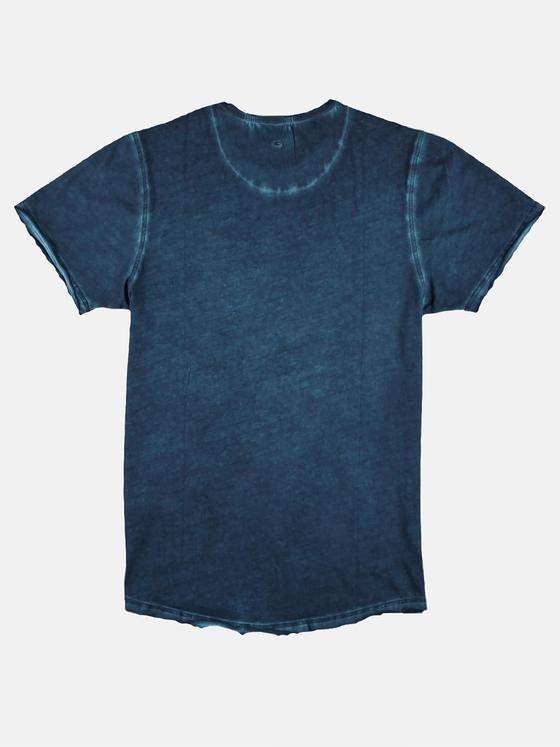 emilio adani Herren T-Shirt mit authentischem Farbeffekt Blau 29188