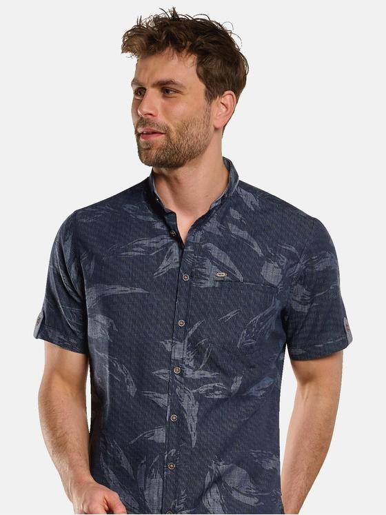 engbers Herren Kurzarm-Hemd gemustert Blau 33251