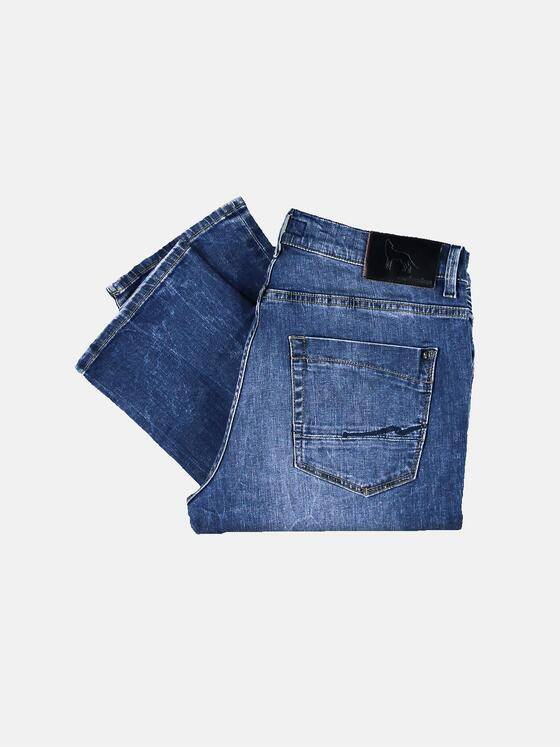 emilio adani Herren Modisch gewaschene Jeans mit schmaler Passform Blau 30297
