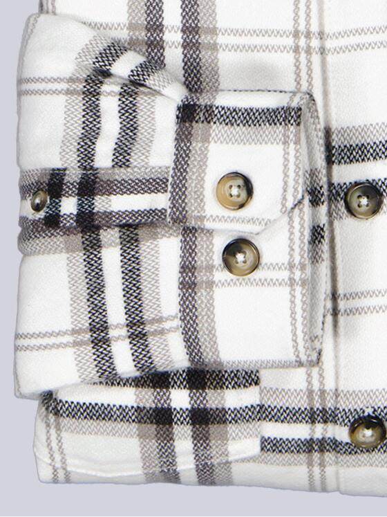 emilio adani Herren Overshirt kariert Weiß 39119