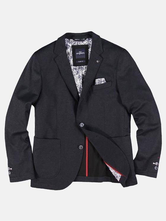 engbers Herren Freizeit-Sakko mit dezenter Musterung Schwarz 30002