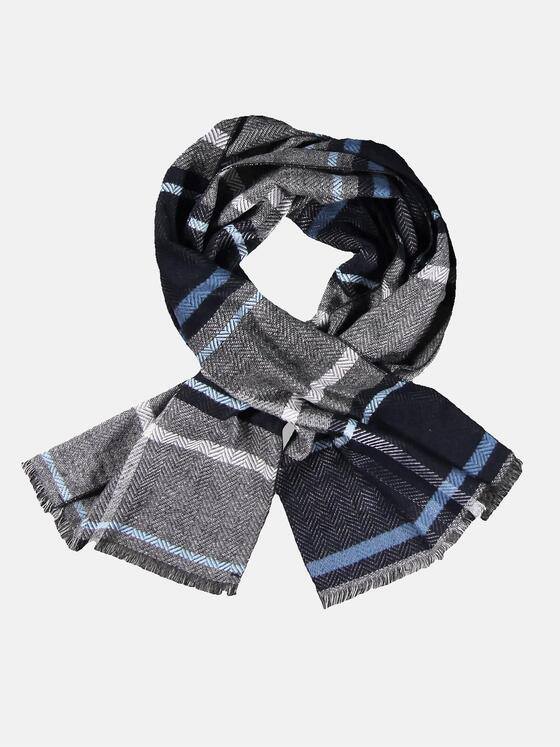 emilio adani Herren Schal im Karodesign Blau 30744
