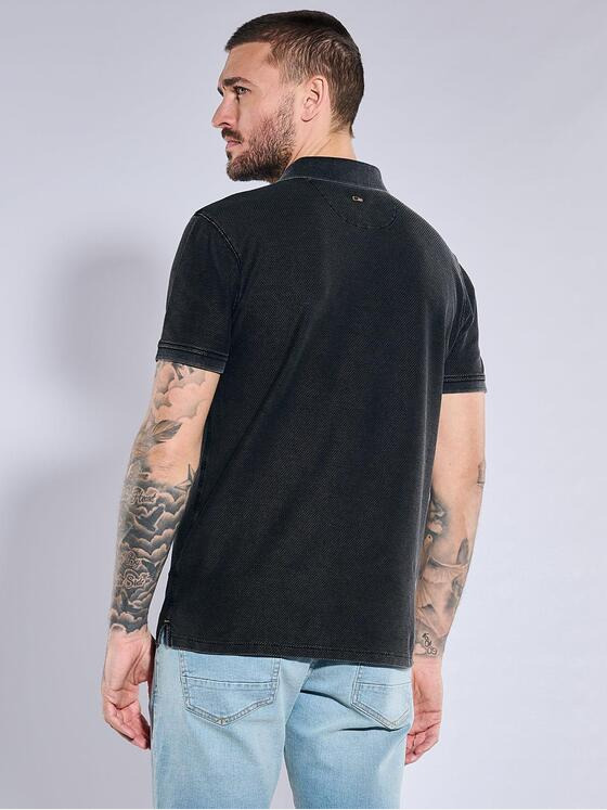 emilio adani Herren Polo-Shirt strukturiert Schwarz 37091