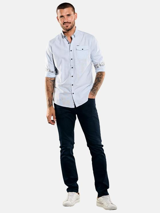 emilio adani Herren Hemd gemustert Blau 35471