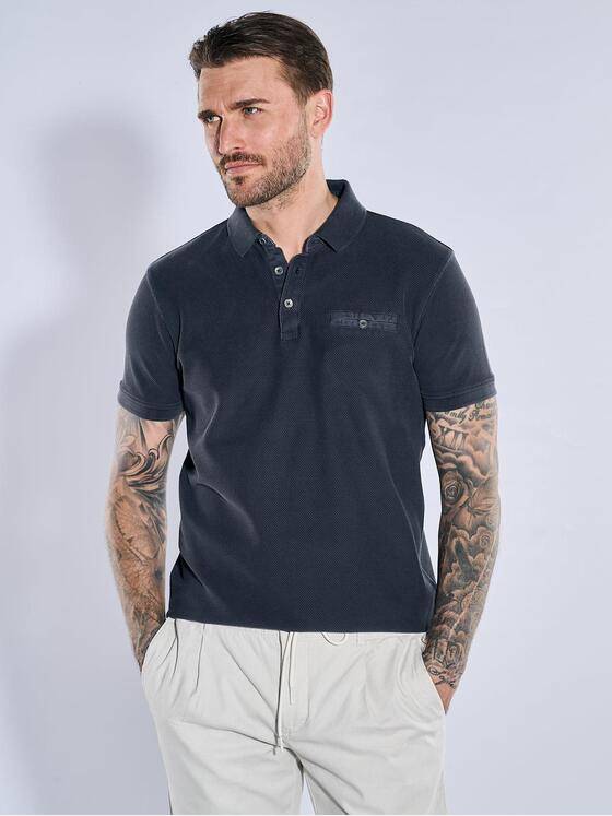 emilio adani Herren Polo-Shirt uni Blau 38958