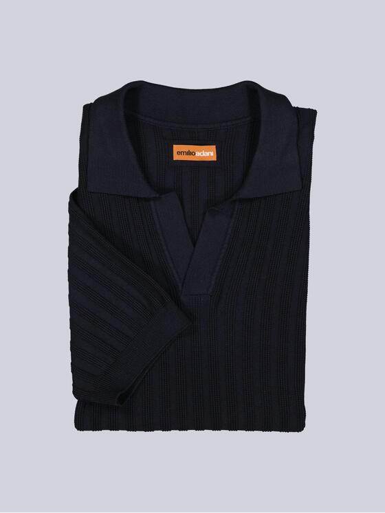 emilio adani Herren Modisches Strickpolo Saphirblau 40139