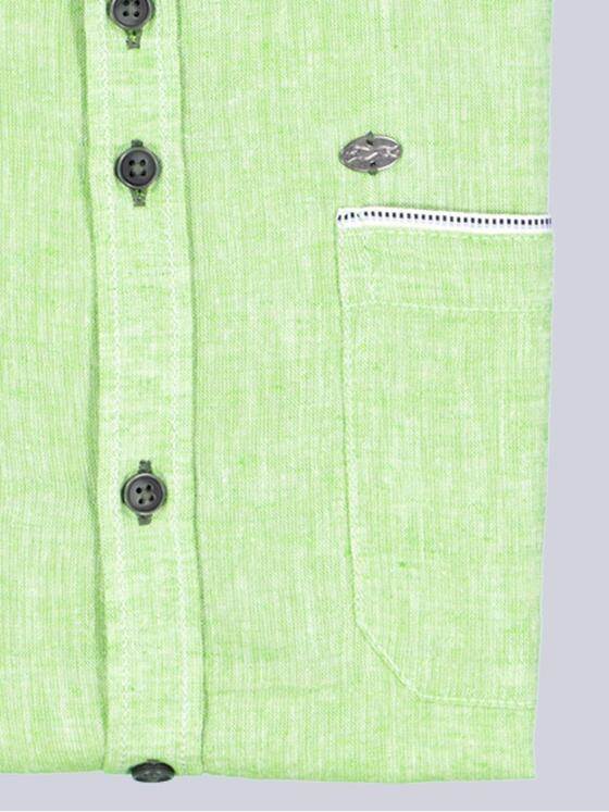 engbers Herren Kurzarm-Hemd mit Leinenanteil Hellgruen 38377