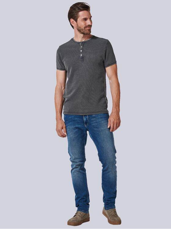 engbers Herren Henley-Shirt uni Blau 35355