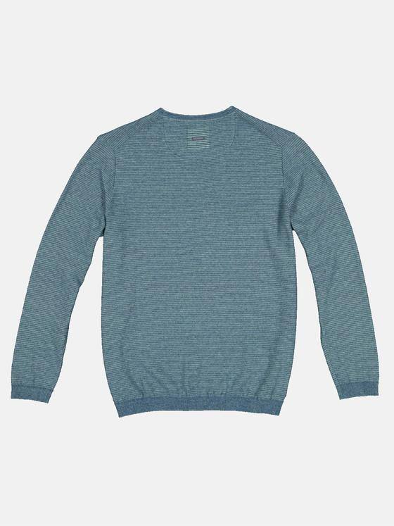 engbers Herren Pullover in zweifarbiger Optik Petrolblau 32807
