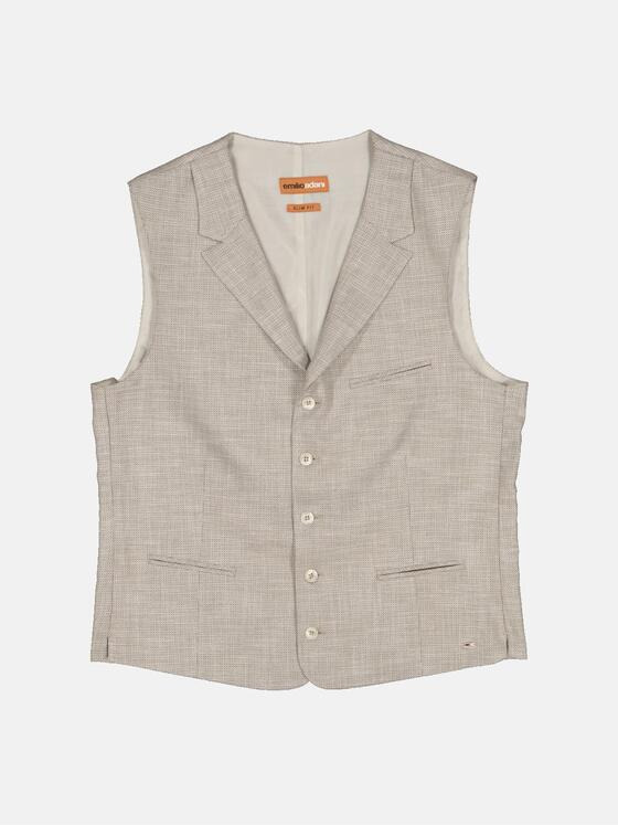 emilio adani Herren Sakko-Weste slim fit Beige 36452