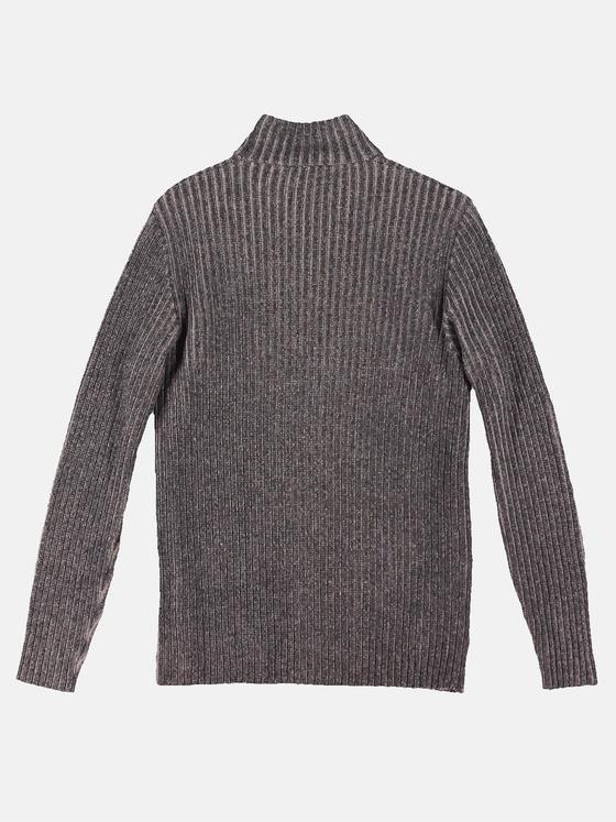 emilio adani Herren Rollkragenpullover mit Rippstruktur Braun 30429