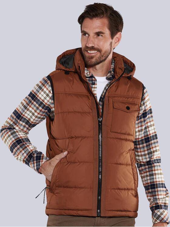engbers Herren Steppweste mit abnehmbarer Kapuze Orange 35541