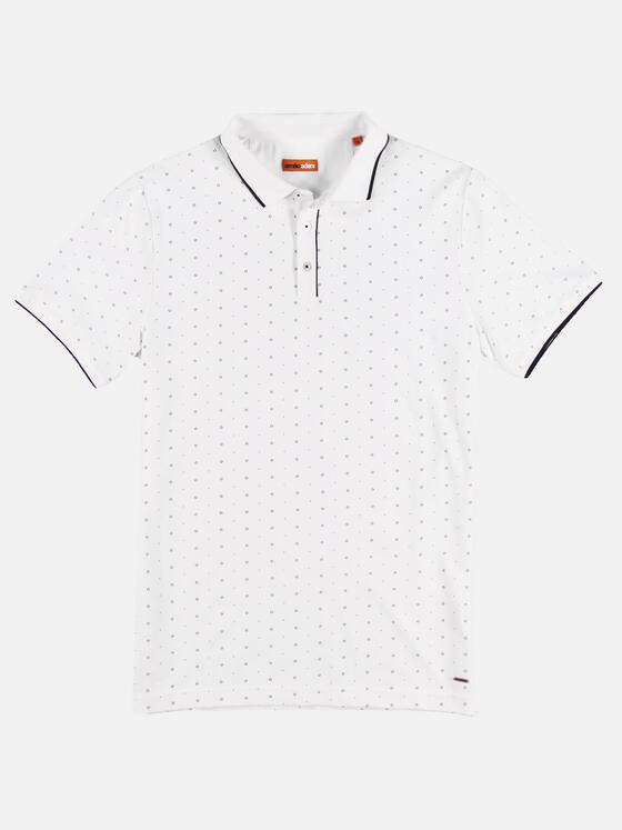 emilio adani Herren Poloshirt mit Minimalprint und Kontrast-Details Weiß 29640