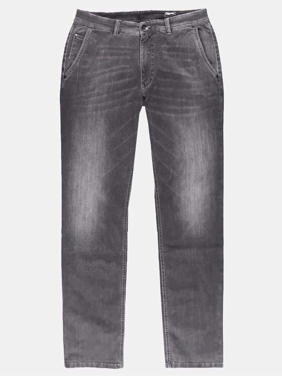 engbers Herren Elastische Jeans im Chino Style mit sportiven Steppnähten Kieselgrau 29802