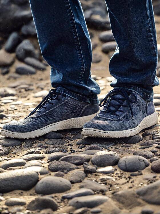 engbers Herren Sneaker aus Strick-Mesh Material Saphirblau 40207