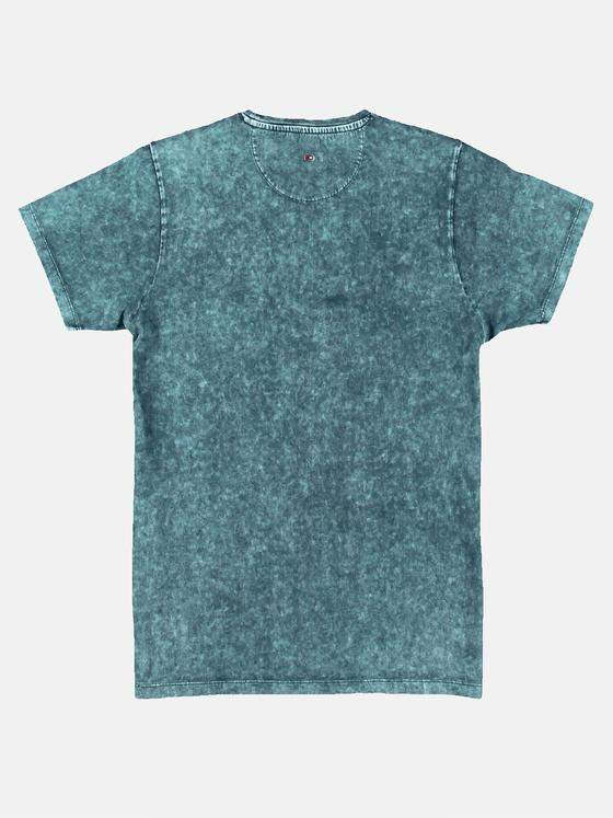 emilio adani Herren Außergewöhnlich gefärbtes Rundhals T-Shirt Türkis 30189
