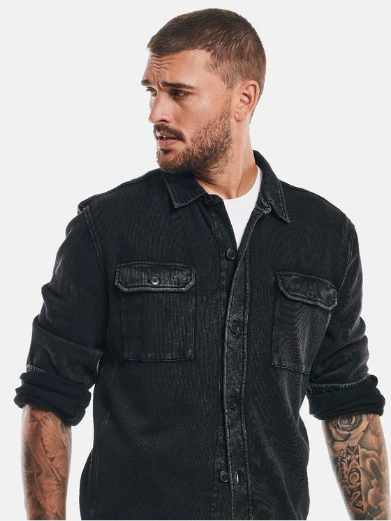 emilio adani Herren Sweat-Overshirt Schwarz 32450