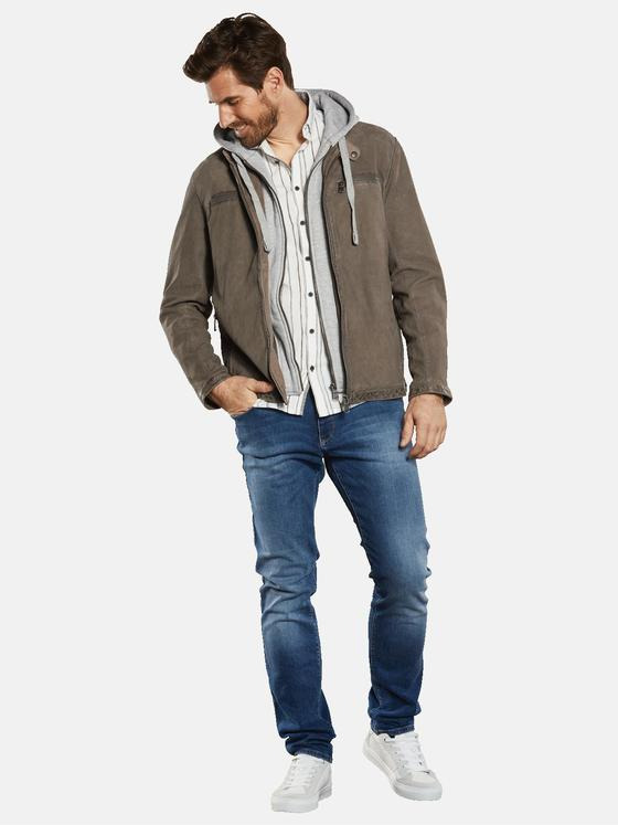 engbers Herren Lederjacke mit abnehmbarer Kapuze Beige 34212