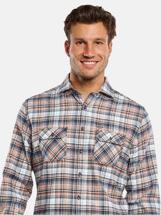 engbers Herren Langarm-Hemd im Overshirt-Design Orange 33709