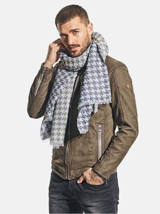 emilio adani Herren Schal mit Leinenanteil und dezentem Muster. Grün 31422