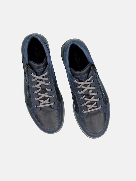 engbers Herren Ledersneaker mit Reißverschluss Saphirblau 33613