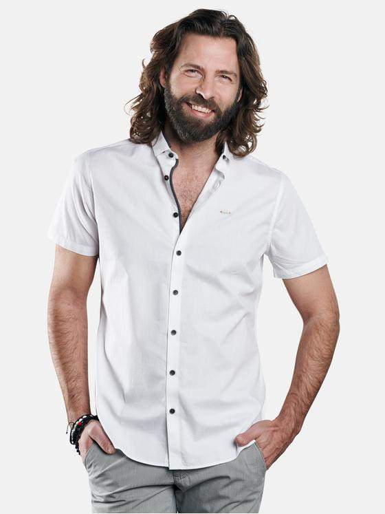 emilio adani Herren Hemd mit smarten Kontrastdetails Weiß 29501