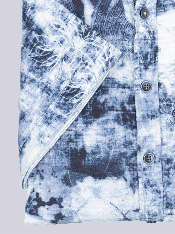 engbers Herren Kurzarm-Hemd gemustert Marineblau 39029