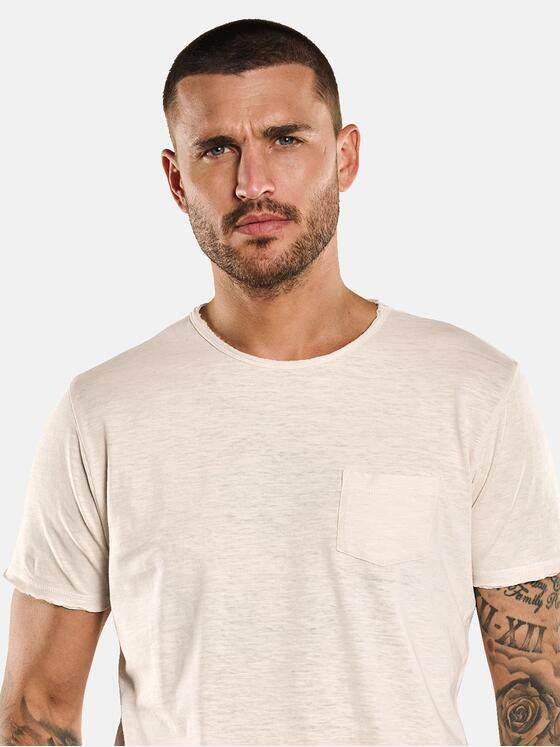 emilio adani Herren Basic-Shirt aus Leinenmix Beige 33013