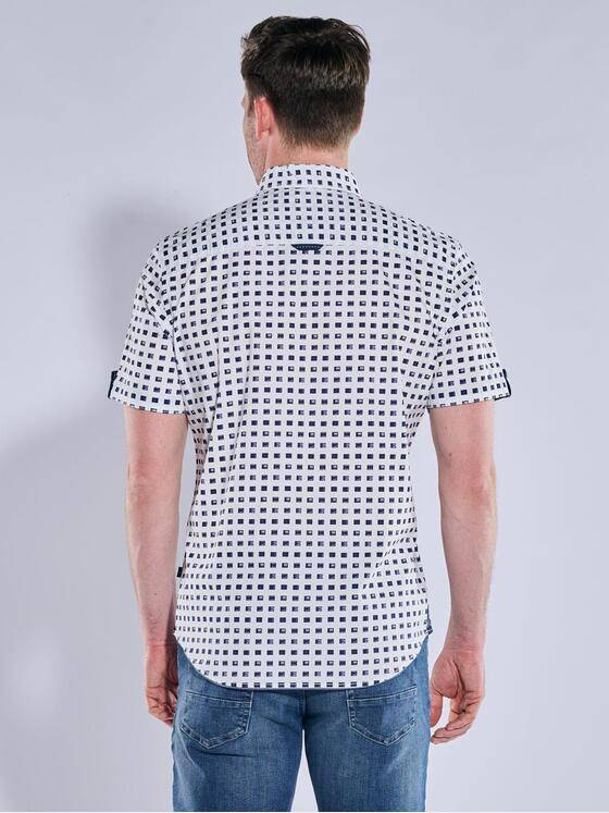 engbers Herren Kurzarm-Hemd gemustert Marineblau 38950